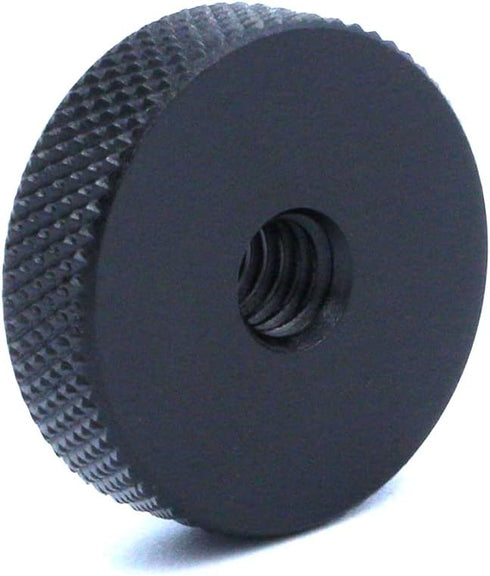 2 Pack 25mm Large Knurled Edge 1/4"-20 Female Thumb Wheel Lock Nut Adapter (Black)...