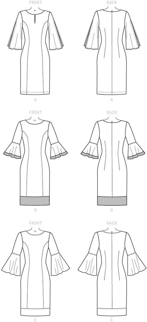 Butterick Patterns Women's Plus Size Sheath Dress Sewing Patterns...