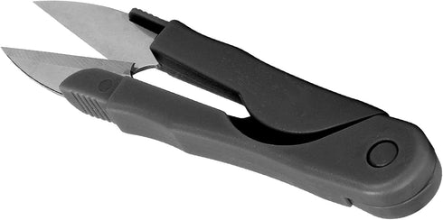 Sewing Scissors, Mini Thread Cutter U Shaped Wavy Teeth Comfortable Grip, Lightweight Portable Stainless Steel Thread Snip With Lid For Sewing Emb...