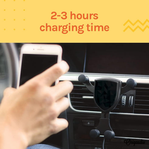 Origaudio Gravitis Wireless Car Charger - Vent Mount Rapid Wireless Charger for Car - 2-3 Hours of Charging Time - Secure Phone Holder for Car...