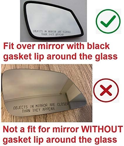 Mirror Glass with Adhesive for Fitting Over Auto-Dimming Mirror for Various BMW Models - Passenger Side View Right RH - Check Size and Pictures...
