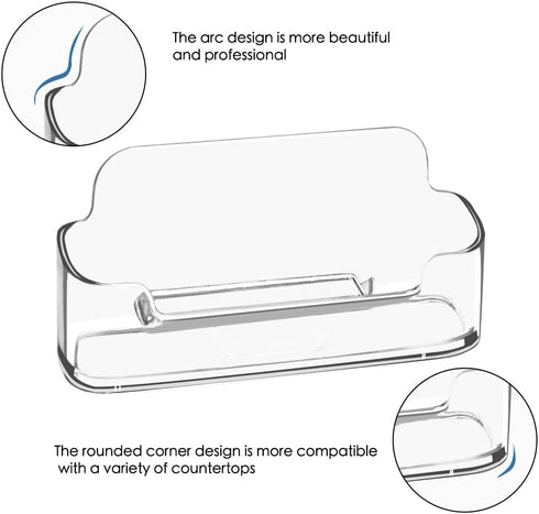vrupin 4 Pack Business Card Holder for Desk,Clear Acrylic Business Card Holder Display for Men, Business Card Display Business Card Stand for Exhi...