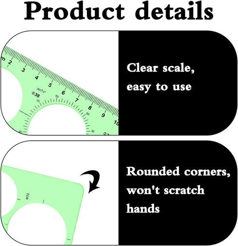 LOKUNN 2 Pcs Circle Template for Drawing, Ruler Quilling Tool, Round Hole Ruler Tool, Multi-Function Round Plastic Geometric Stencil Rulers Drawin...