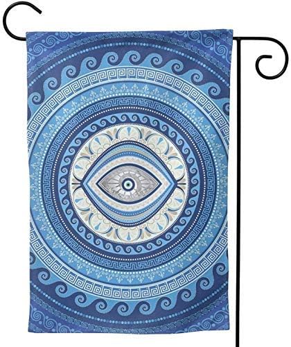 Garden Flags Mandala Lucky Evil Greek Turkish Devil Eyes Art Welcome Flag Outdoor Outside Holiday Party Decorations Ornament Home House Garden Yar...