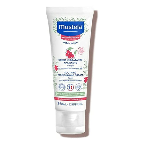 Mustela Baby Soothing Moisturizing Cream - Face Moisturizer for Very Sensitive Skin - with Natural Avocado & Schizandra Berry - Fragrance-Free - 1...