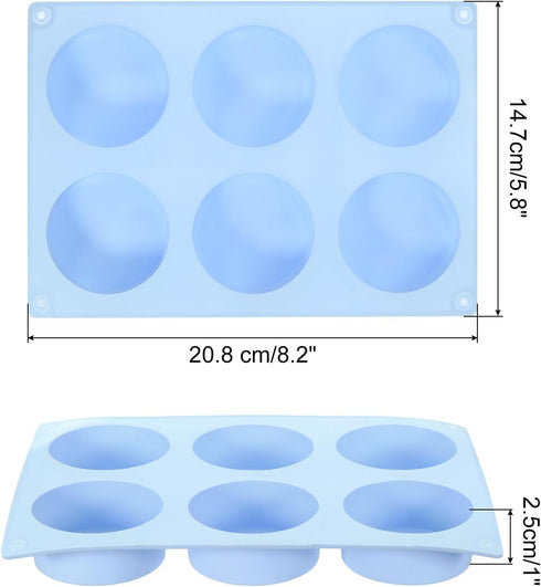 uxcell 4pcs Silicone Muffins Pan, 6 Cup Silicone Cupcake Pan Nonstick Baking Tray for Muffins, Cupcakes, Dishwasher Safe, Blue...