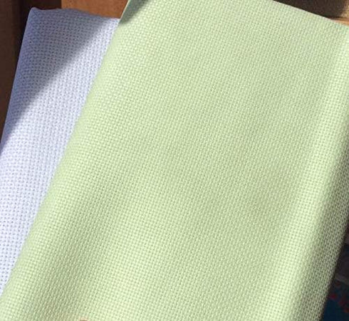 12" x 59" 14CT Counted Cotton Aida Cloth Cross Stitch Fabric (Light Green)...