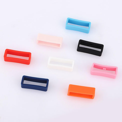 8pcs 0.79 Inch Watch Strap Holder Loop, Silicone Watch Band Keeper Multi Colors Holder Loops Watch Band Loop Watch Fastener Rings for Smartwatch B...