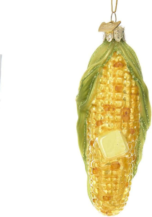 Noble Gems Corn on The Cob Glass Christmas Tree Ornament 4.5 Inch NB1281 New...