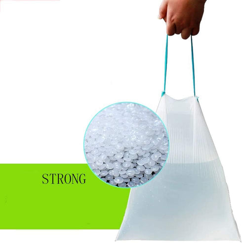 7-10 Gallon Tall Drawstring Trash Bags, Strong Garbage Bags for Kitchen Bath Bedroom Car Trash Can, Office Waste Bin Liners Bags Unscented,White,6...