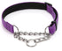 Dark Purple Martingale Collar for Dogs, Reflective Nylon Dog Collar Adjustable Stainless Steel Chain Collar Female No Pull Pet Training Collar for...