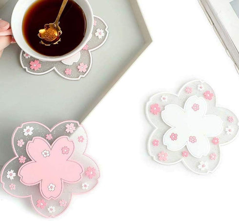 Durable Non-Slip Sakura Coffee Cup PVC Coaster Home Tea Coaster Bowl pad placemat Coaster(S)...