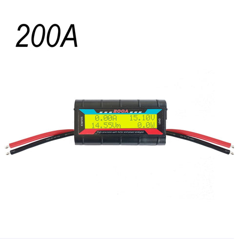 200A RC Watt Meter, High Precision Power Analyzer, DC 0-60V Volt Amp Watt Checker Tester, with Digital Yellow LCD Screen- for Voltage, Current, Po...