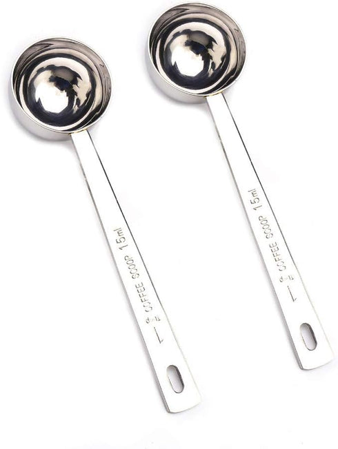 15ml Coffee Scoop 304 18/8 Stainless Steel 1 Tablespoon Measuring Coffee Scoop Spoon,1 Tablespoon,Set of 2...