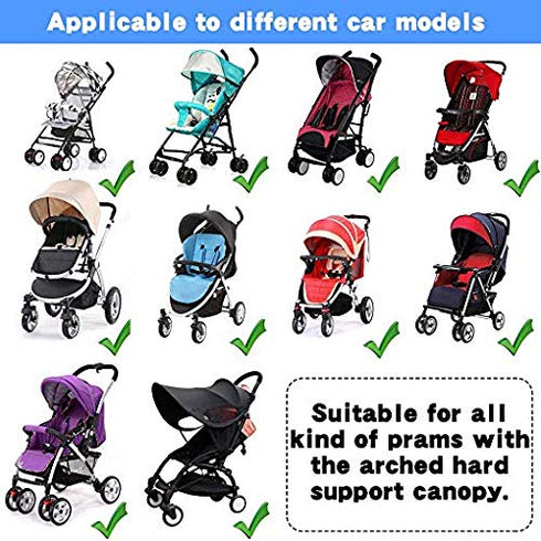Baby Stroller Sun Shade Sun Protection Shade for Strollers Car Seats Pram Pushchair Buggy Stroller Sunshade Parasol Sun Rain Shades Canopy Cover A...