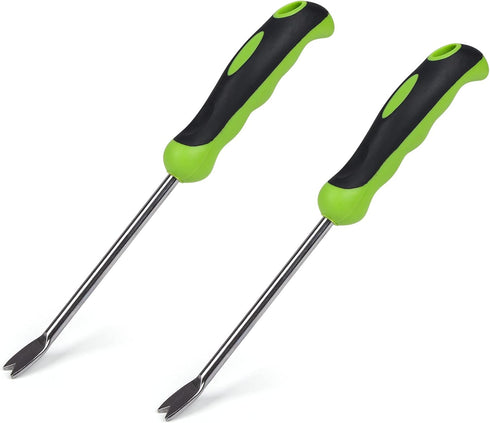 2 Pack Garden Hand Weeder Tool with Ergonomic Handle, Stainless Steel Garden Lawn Weed Puller...