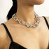 Punk Chain Choker Necklace Chunky Curb Link Chain Necklace Dainty Silver Necklace Accessories for Women Girls...