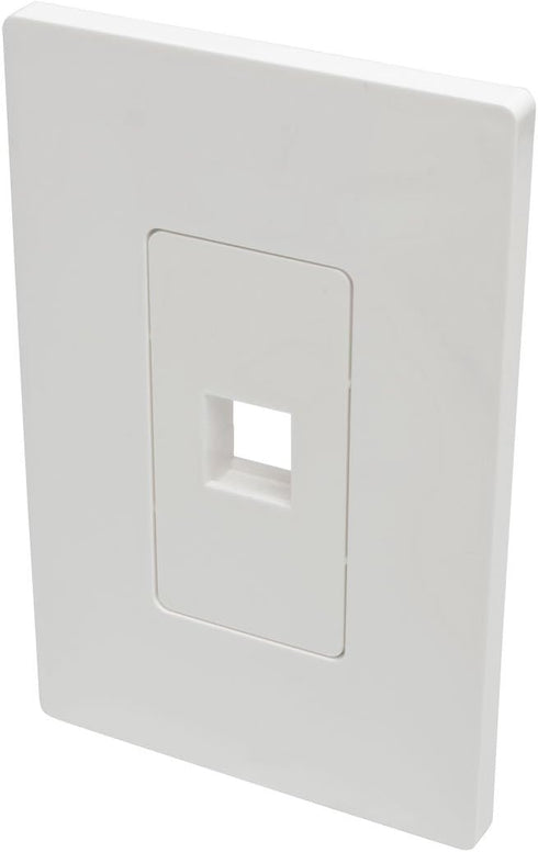 Tripp Lite Single-Gang 1-Port Universal Keystone Wall Plate, Cat5/6/6a, USB, HDMI, DisplayPort, RCA, White (N080-101)...