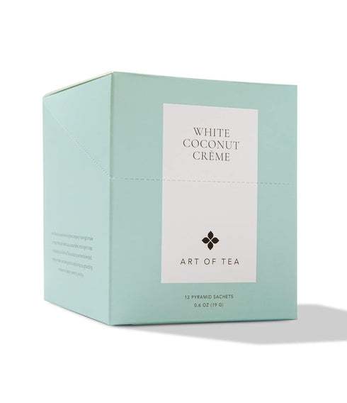 Art of Tea | Organic White Coconut Crème | 12 Count Eco Friendly Sampler Box Assortment | Premium Caffeinated Organic White Tea Variety | Biodegra...