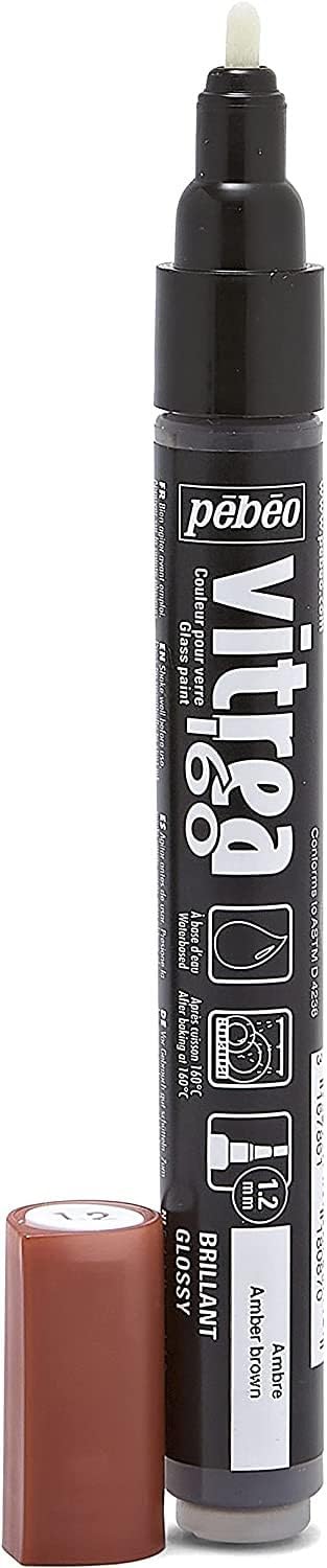 Pebeo Vitrea 160, Glossy Glass Paint Marker - Amber...