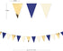 30Ft Navy Blue Gold and Beige Party Decorations Royal Blue Gold Triangle Flag Pennant Banner Bunting for Graduation Birthday Wedding Bridal Shower...