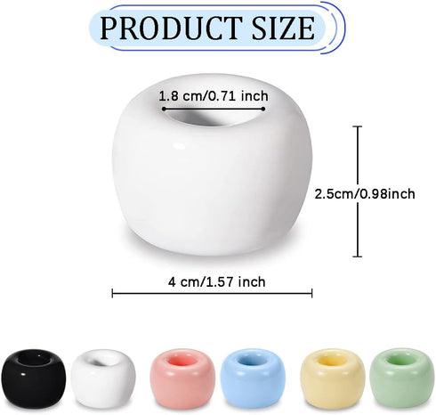 Mini Ceramics Toothbrush Holder Stand for Bathroom Vanity Countertop, Handmade Couple Toothbrush Head Holder, Shaver Holder and Office Pen Holder,...