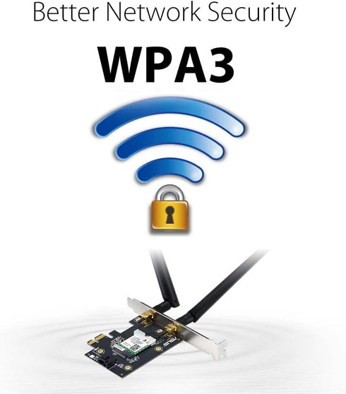 ASUS AX1800 PCIe WiFi Adapter (PCE-AX1800) - WiFi 6, Bluetooth 5.2, Ultra-Low Latency Wireless, 2 External Antenna, Supporting Total Data Rate up ...