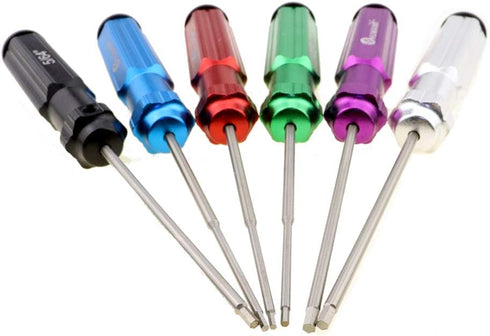 HUWAIMI 6 Color Hex Wrencher Hex screwdriver for RC CAR,HELICOPTER,Remote Control Car/airplane,0.05IN-1/16IN-3/32IN-5/64IN-1.5MM-2.5MM-3.0MM(New U...