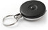 KEY-BAK Original Chain Retractable Key Holder with 24" Stainless Steel Chain, Black Front, Steel Belt Clip, 8 oz. Retraction, Split Ring, Black Vi...