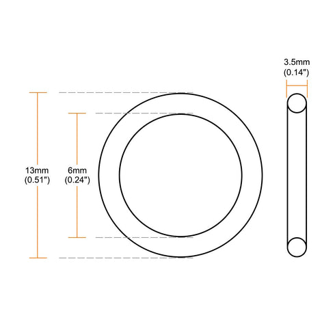 uxcell Fluorine Rubber O-Rings, 13mm OD 6mm ID 3.5mm Width FKM Seal Gasket for Machinery Plumbing, Green, Pack of 10...