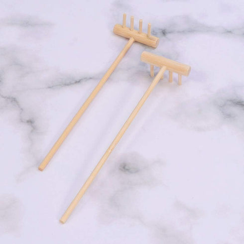 8Pcs Mini Zen Sand Rake Bamboo Rakes Tool Meditation Zen Garden Tools Feng Shui Tabletop Rock Garden Sandbox Kits Japanese Desktop Sand Box Access...