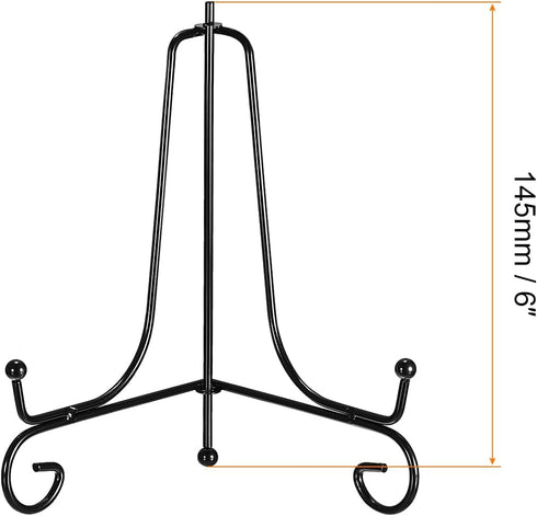uxcell Plate Stand for Display, 6 Inch 6Pcs Iron Decorative Plate Holder Metal Easel Folding Display Stand for Photo Picture Frame, Black...