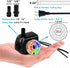 PULACO 10Watt 160GPH Submersible Fountain Pump with Automatic Color Changing LED Light and flow regulator for Water Feature, Outdoor Pond, Aquariu...