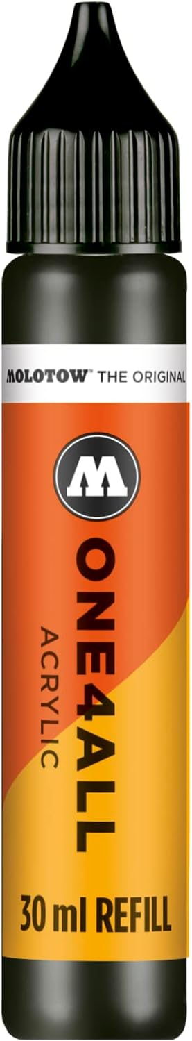 MOLOTOW ONE4ALL Acrylic Paint Refill ONE4ALL Paint Marker, Signal Black, 30ml Bottle, 1 Each (693.180), 1.01 Fl Oz (Pack of 1)...
