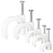Juvale 500-Pack Round Cable Wire Clips for Wall Mounting, Extension Cord Holders, and Cable Management Staples in 5 Sizes for RJ45 Ethernet Connec...
