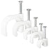 Juvale 500-Pack Round Cable Wire Clips for Wall Mounting, Extension Cord Holders, and Cable Management Staples in 5 Sizes for RJ45 Ethernet Connec...