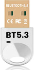 Bluetooth Adapter for PC, Bluetooth 5.3+EDR USB Dongle, Bluetooth Receiver Transmitter for Wireless Keyboard, Mouse, Speaker, Headset, Support Win...