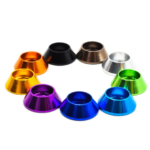 20pcs M6 Cone Cup Washers Anodized Aluminum Alloy Screw Gasket Countersunk Washers (Black)...
