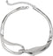 Women's Abstract Metal Buckle Necklace Punk Goth Irregular Twisted Chunky Necklace...