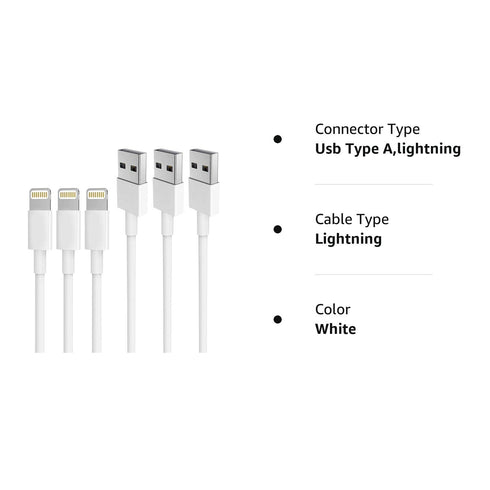 iPhone Charger AUNC 3PACK 6Feed Long Lightning to USB Charging Cable Fast Connector Data Sync Transfer Core Compatible with iPhone 14/iPhone 11/Xs...
