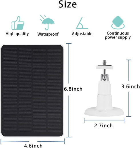 Solar Panel Compatible with WYZE Battery Cam Pro Camera Wireless Outdoor, 4W 5V Solar Panel with 10ft Micro USB Charging Cable for Battery Powered...