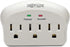 Tripp Lite 3 Outlet Portable Surge Protector Power Strip, Direct Plug In, $5,000 INSURANCE (SK3-0), Apple, Grey...