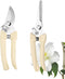 2 Pack Flower Scissors Set Stainless Steel Floral Design Supplies Tools for Flower Stem Cutter Rose Stripper Dethorner (Beige)...