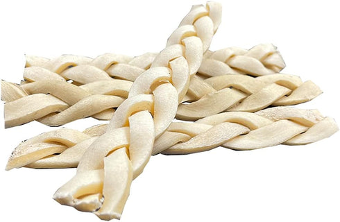 Amazing Dog Treats - Beef Cheek Braids Dog Chew (6 Inch - 8 Pack) - NO Odor - Rawhide Alternative - Beef Cheek Slice Chip Sticks - No Dyes, Chemic...