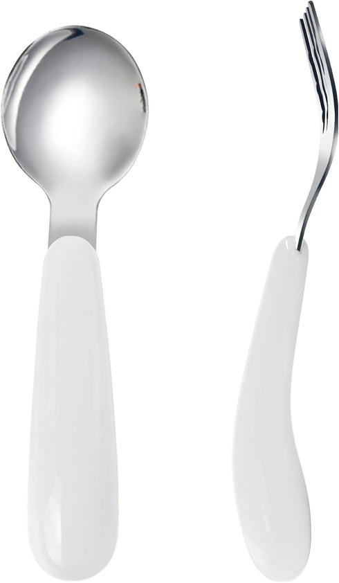 VANRA 2 Pieces Toddler Fork and Spoon Set with Travel Case 18/8 Stainless Steel Toddler Utensils Kids Silverware Children Flatware Child Cutlery S...