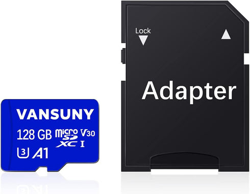 Vansuny Micro SD Card 128GB microSDXC Memory Card with SD Adapter A1 App Performance V30 4K Video Recording C10 U3 Micro SD for Phone, Security Ca...