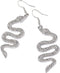 Punk Snake Serpent Long Drop Dangle Hoop Earrings for Women Girlfreind Vintage 14K Gold Silver Plated Rhinestone Beads Animal Earring Gothic Jewel...