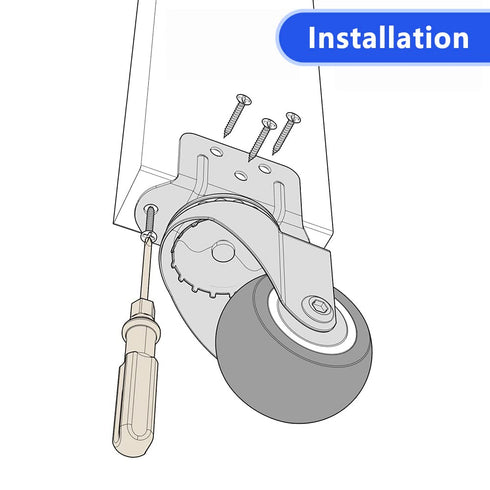 Heavy Duty Casters Set of 4 with Brake,L-Shape Side Mount TPR Plate Caster Wheels Replacement for Baby Bed, Carts Trolley, Kitchen Cabinet, Furnit...
