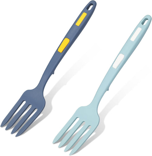 2pcs Silicone Cooking Forks, Multifunctional Cooking Fork Spaghetti Fork Heat Resistant Nonstick Blending Fork for Kitchen Cooking Baking Stir Mix...