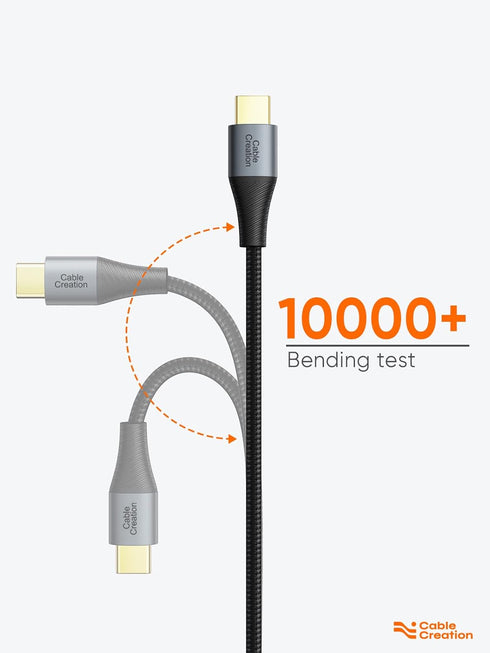 CableCreation Short USB C to USB C Cable 60W, USB C Charger Cable 0.8FT, Double-Braided Exterior Compatible with iPhone 15, Galaxy S23 Ultra S22 S...